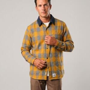 Signature Innovation Group Flannel Shirt Jacket Yellow blue check XL